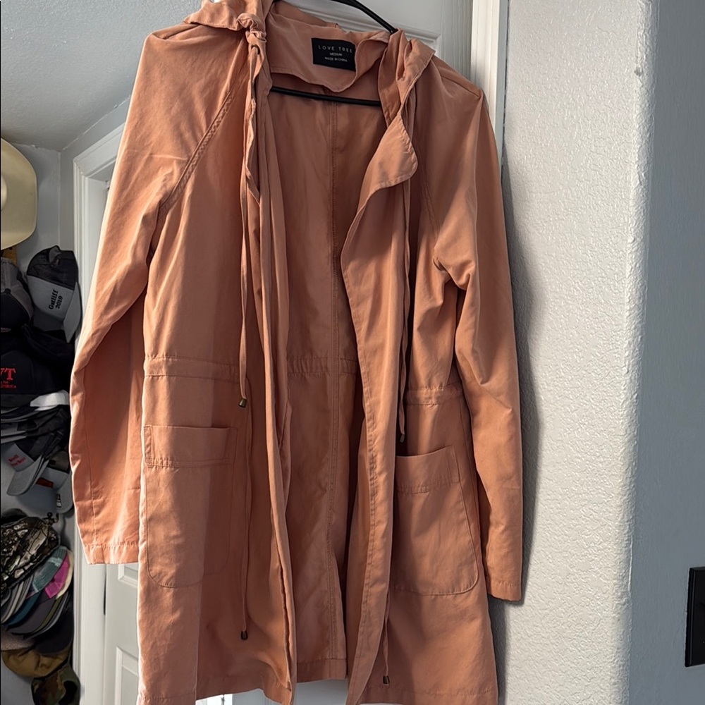 Love Tree Orange Utility Jacket Stand-Up Collar